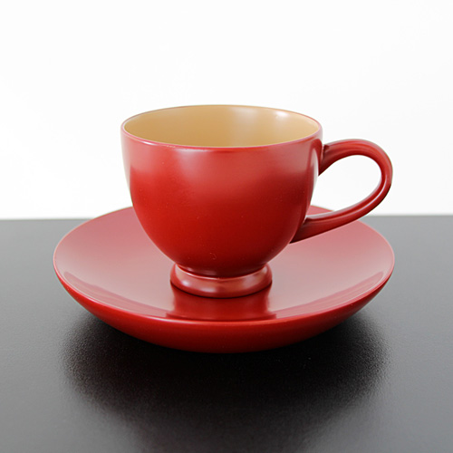 コーヒーカップセット 朱 漆器 木製 の専門店 こばやし漆器
