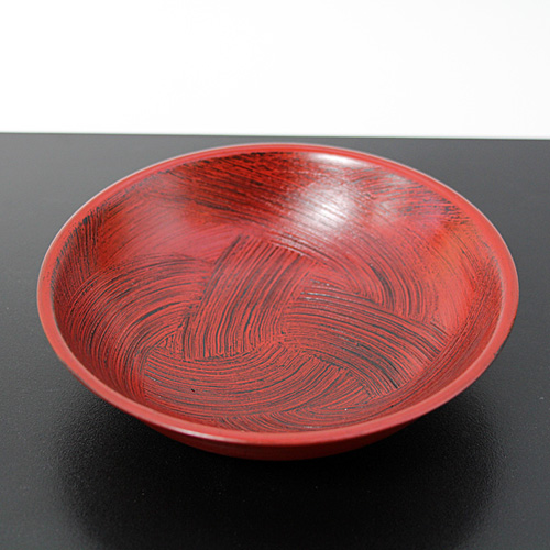 木皿 刷毛目（根来）｜漆器(木製)の専門店【こばやし漆器】